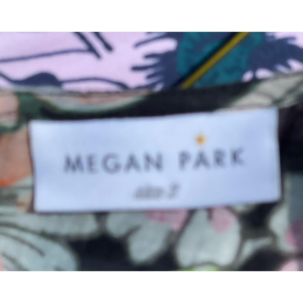 Megan Park Mixed Print Women’s Black Floral Gauzy Cotton Silk Ruffle Shirt Sz M - Picture 10 of 10